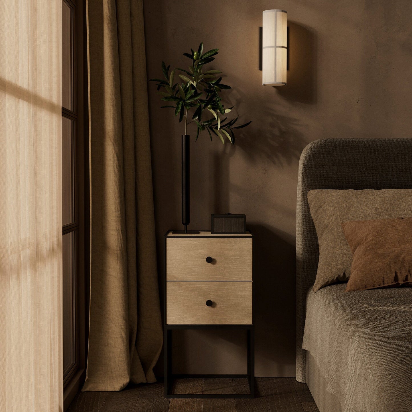 Frame 35 Sideboard mit 2 Schublade Schwarz