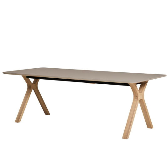Space Esstisch ausziehbar Beine Massivholz 220x95cm Weiß