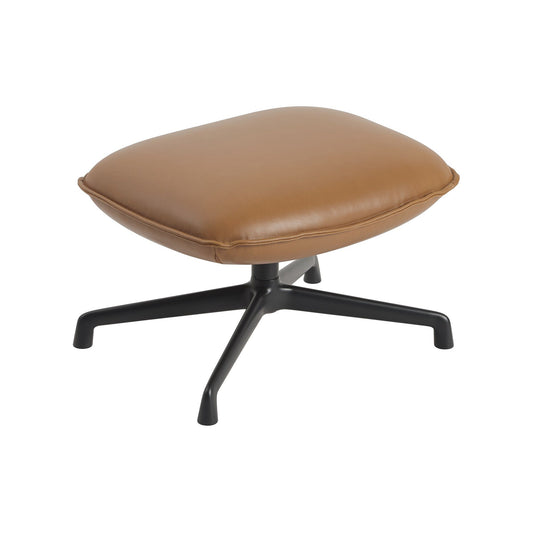 Doze Ottoman drehbar Leder Schwarz