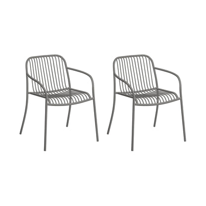 Yua Wire Outdoor Armlehnstuhl 2er Set Schwarz