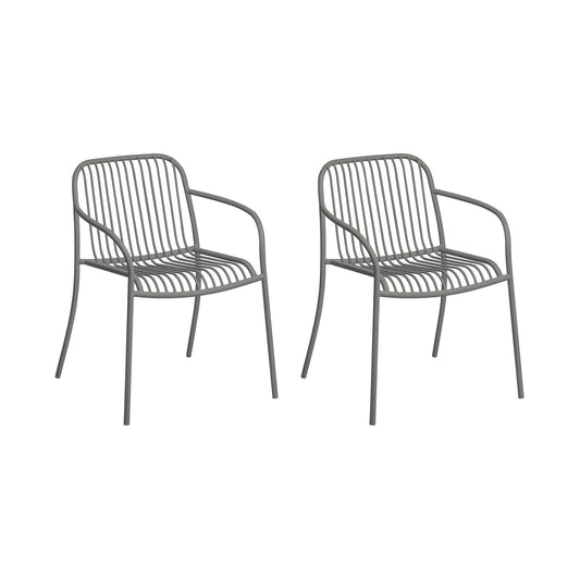 Yua Wire Outdoor Armlehnstuhl 2er Set Natur