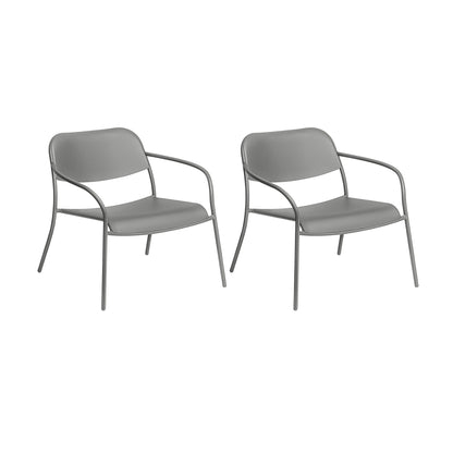 Yua Outdoor Loungesessel 2er Set Anthrazit