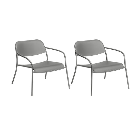 Yua Outdoor Loungesessel 2er Set Anthrazit