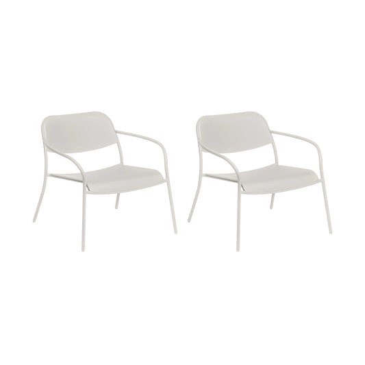 Yua Outdoor Loungesessel 2er Set Weiß
