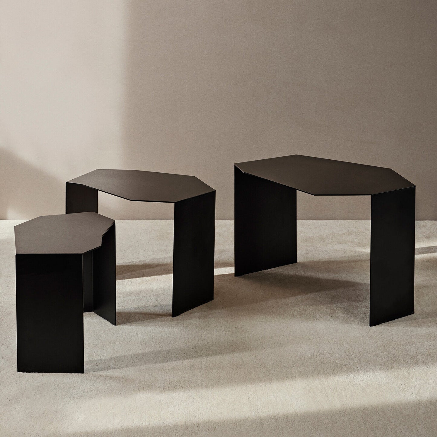 Shard Cluster Satztisch 3er Set Schwarz