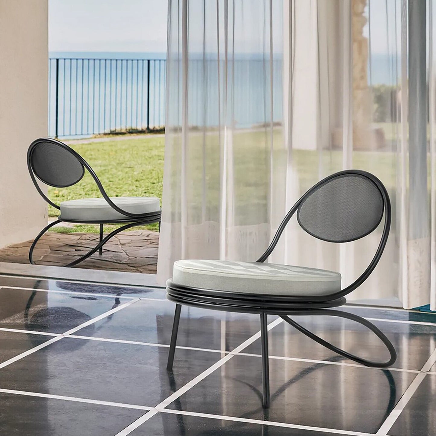 Copacabana Outdoor Lounge Stuhl Schwarz