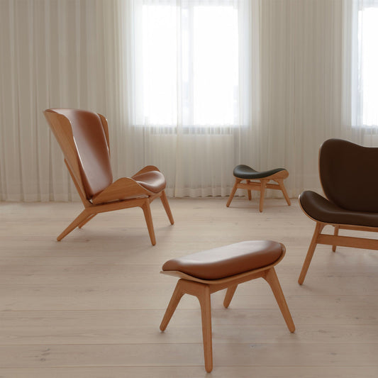 The Reader Ottoman Leder Schwarz