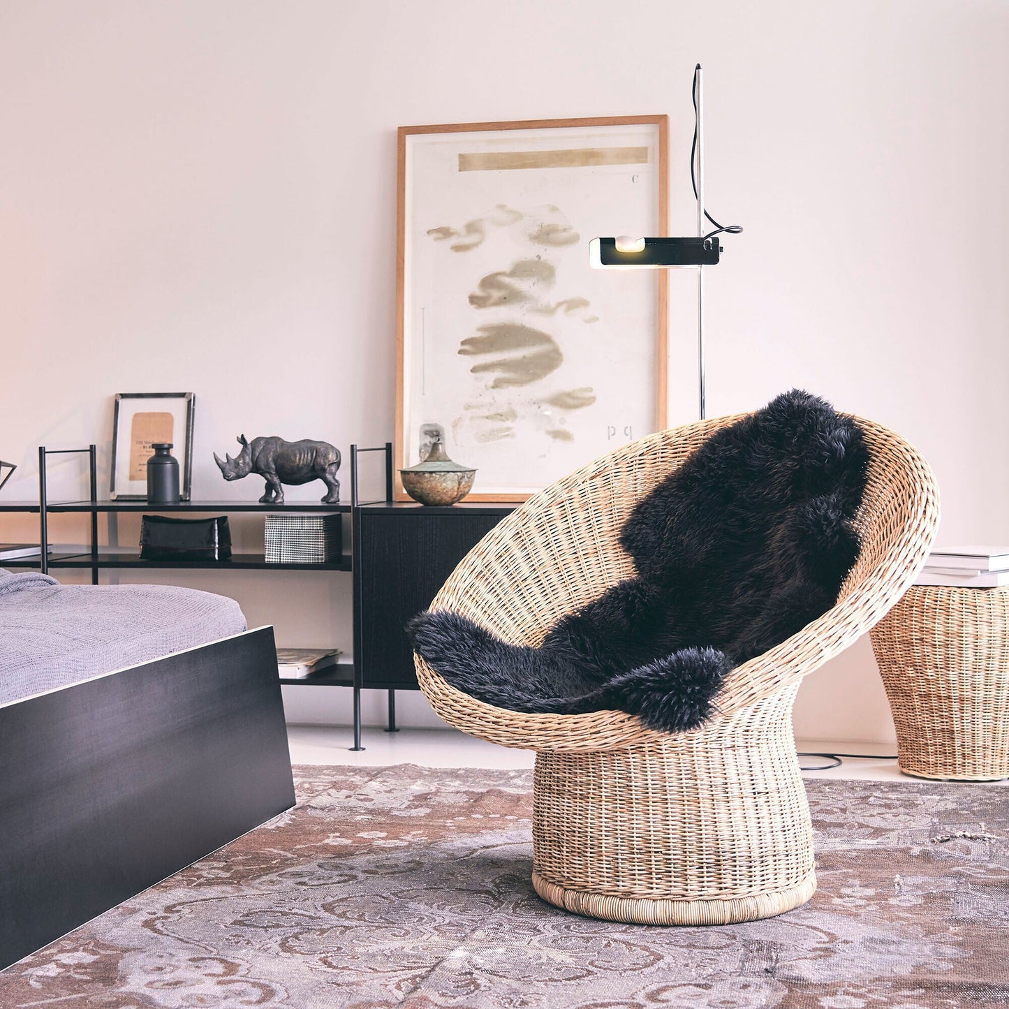 E14 Rattanhocker Natur