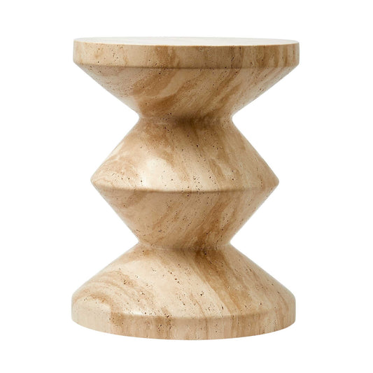 Zig Zag Hocker Travertin