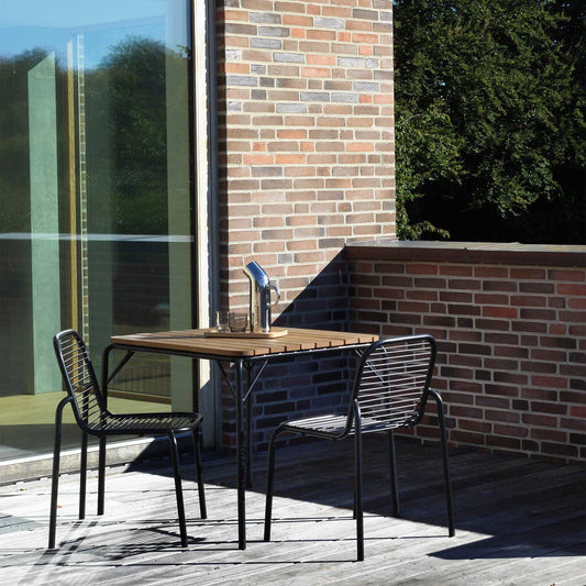 Vig Gartentisch Holz 80x90cm Schwarz