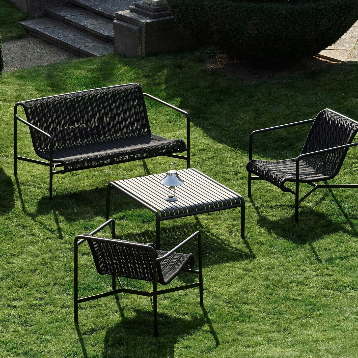 Palissade Cord Lounge Sofa Schwarz