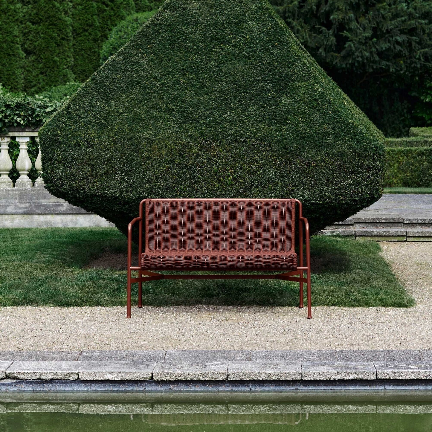 Palissade Cord Dining Bench Weiß