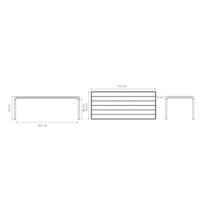 Four Gartentisch 210x90cm Schwarz