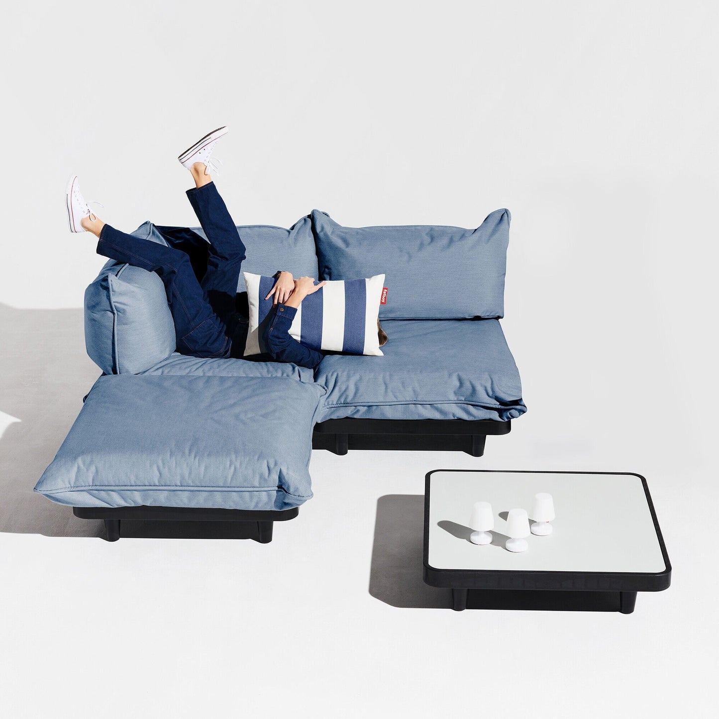 Paletti Outdoor Loungesofa Set Medium Links inkl. Tisch Gewittergrau