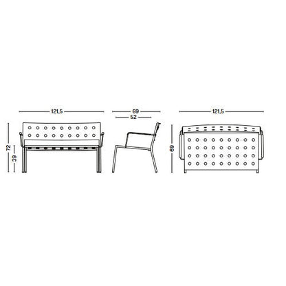 Balcony Lounge Gartenbank 121,5cm Anthrazit