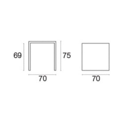 Nova Gartenesstisch 70x70cm Schwarz