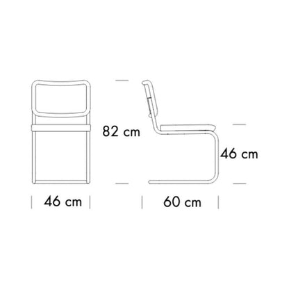 S 32 SPV Freischwinger gepolstert Schwarz