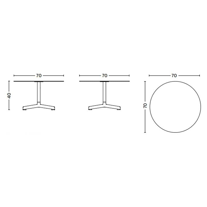 Neu Garten-Beistelltisch Ø70cm Himmelgrau