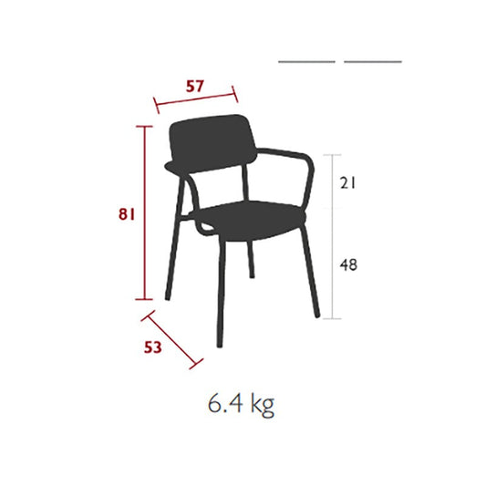 Studie Gartenarmlehnstuhl Zederngrün