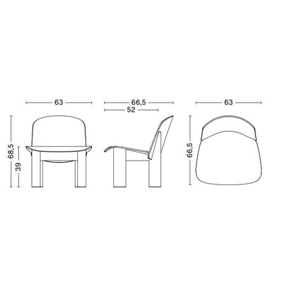 Chisel Lounge Stuhl gepolstert