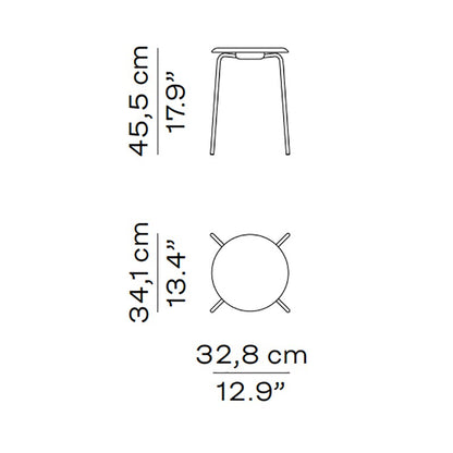 DOT™ Hocker Furnier Gestell Stahl verchromt