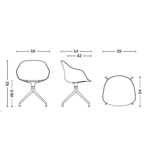 About a Chair AAC 220 2.0 Drehstuhl Gestell poliert