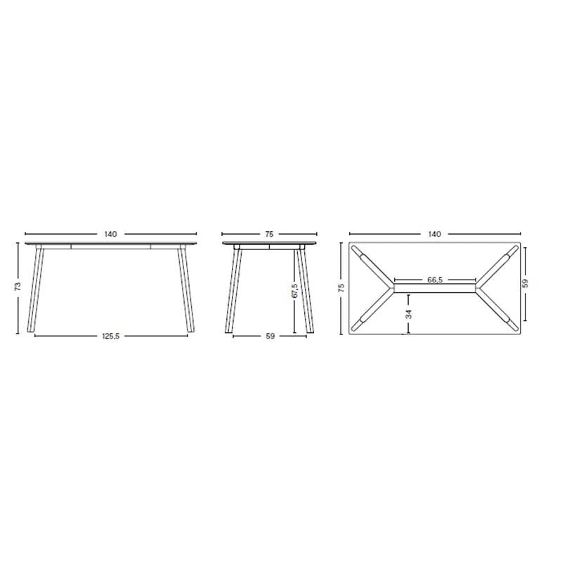 Copenhague Deux CPH210 2.0 Tisch 140x75cm Weiß