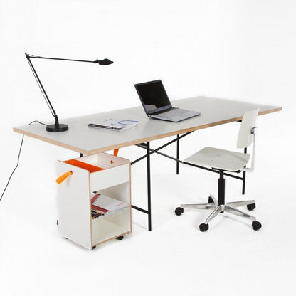 Eiermann 2 Tisch 160x80x66cm Gestell exzentrisch 135x66cm Weiß