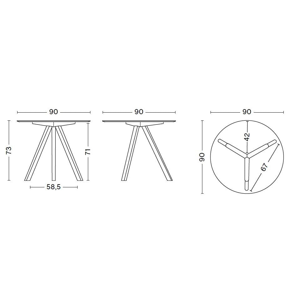 Copenhague CPH20 2.0 Esstisch Furnier Ø90cm