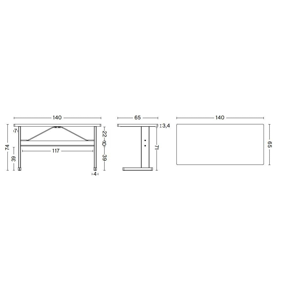 Passerelle Schreibtisch Schwarz